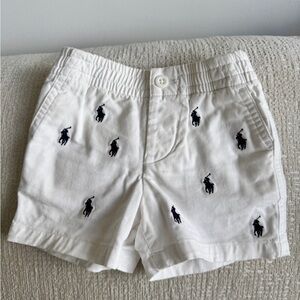 Ralph Lauren Cream Baby Pants with Black Pony Logo